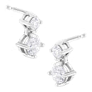 14K White Gold 1 cttw Double Diamond Stud Earrings (H-I Clarity, SI2-I1 Color)