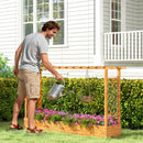 45 Inch Wooden Raised Garden Bed with Lattice Trellis for Outdoor-Natural