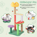 45 Inch Multi-Level Cat Tree with Plush Padded Top Perch and Fruit-Shaped Platforms