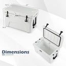 45 Quart Portable Hard Cooler Insulated Ice Chest Keeps Cool for up to 6 Days
