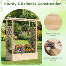 45 inch Tall Wooden Raised Garden Bed with Side Trellis and Hanging Roof