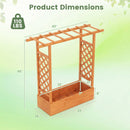 45 inch Tall Wooden Raised Garden Bed with Side Trellis and Hanging Roof