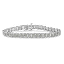 10k White Gold 2 cttw Diamond Fan-Shaped Link Tennis Bracelet (I-J Clarity, I3 Color) - Size 7.25"