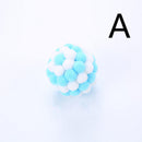 Cat Toy Colorful Plush Ball, Sounding Multi-color Rainbow Ball