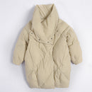 Plus-size Loose-fit Extra-thick Mid-length Down Jacket With White Duck Down