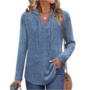 Long-sleeved Ribbed Brushed T-shirt Loose Fit