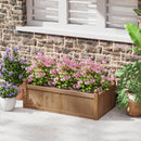 46 x 24 x 16 Inch Rectangular Planter Box with Drainage Holes for Backyard Garden Lawn-Brown