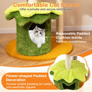 46 Inch Tall Cat Tree Multi-Level with Padded Perch and Hanging Basket Bed