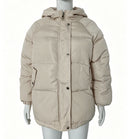 Womens Winter American-Style Fake Two-Piece Patchwork Hooded Cotton Padded Coat