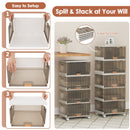 3/4/5/6-Cube Stackable Storage Bins with Detachable Wheels