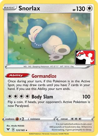 Snorlax 131/185 - Prize Pack Series Cards Holofoil