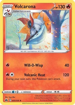 Volcarona 025/159 - Crown Zenith Reverse Holofoil