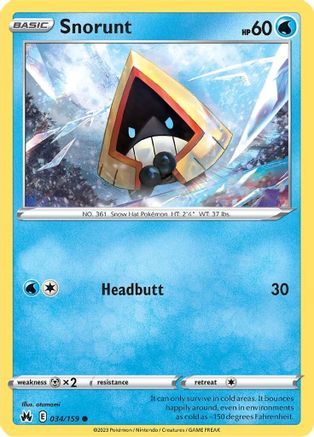 Snorunt 034/159 - Crown Zenith Reverse Holofoil