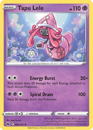 Tapu Lele 064/159 - Crown Zenith Reverse Holofoil