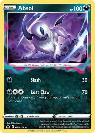 Absol 076/159 - Crown Zenith Reverse Holofoil