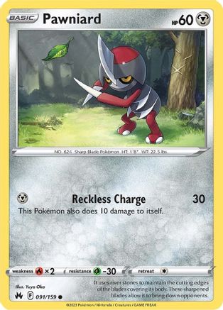 Pawniard 091/159 - Crown Zenith Reverse Holofoil