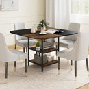 47.5 inch Modern Dining Table Square Kitchen Table with Mix-colored Tabletop