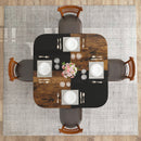 47.5 inch Modern Dining Table Square Kitchen Table with Mix-colored Tabletop
