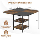 47.5 inch Modern Dining Table Square Kitchen Table with Mix-colored Tabletop