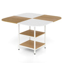 47.5 inch Modern Dining Table Square Kitchen Table with Mix-colored Tabletop