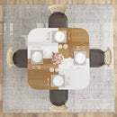 47.5 inch Modern Dining Table Square Kitchen Table with Mix-colored Tabletop