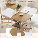 47.5 inch Modern Dining Table Square Kitchen Table with Mix-colored Tabletop