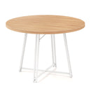 47 Inch Dining Table for 4-6 People Round Kitchen Table with Cross Base