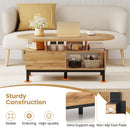47 Inch Oval Coffee Table with Storage and Open Compartments for Living Room