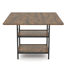 47 Inch Rectangular Dining Table with 2 Open Storage Shelves and Sturdy Metal Legs for 4-6
