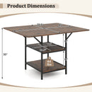 47 Inch Rectangular Dining Table with 2 Open Storage Shelves and Sturdy Metal Legs for 4-6