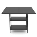 47 Inch Rectangular Dining Table with 2 Open Storage Shelves and Sturdy Metal Legs for 4-6