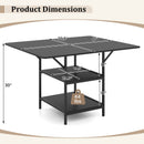 47 Inch Rectangular Dining Table with 2 Open Storage Shelves and Sturdy Metal Legs for 4-6