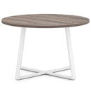 47 Inch Round Dining Table with Stable X-shaped Base and Round Thickened Tabletop