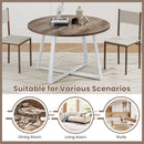 47 Inch Round Dining Table with Stable X-shaped Base and Round Thickened Tabletop