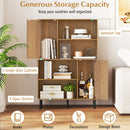 47 Inch Storage Cabinet Freestanding Bookcase with 2 Doors and 4 Open Shelves