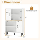 47 Inch Storage Cabinet Freestanding Bookcase with 2 Doors and 4 Open Shelves