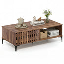 47 Inches Mid Century Coffee Table Farmhouse Wooden Center Table