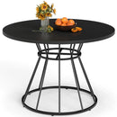 47 Inches Round Dining Table for 4 Farmhouse Kitchen Table with Wooden Tabletop