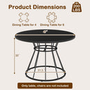 47 Inches Round Dining Table for 4 Farmhouse Kitchen Table with Wooden Tabletop