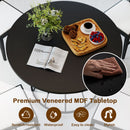 47 Inches Round Dining Table for 4 Farmhouse Kitchen Table with Wooden Tabletop