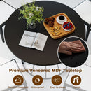 47 Inches Round Dining Table for 4 Farmhouse Kitchen Table with Wooden Tabletop