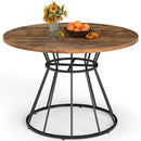 47 Inches Round Dining Table for 4 Farmhouse Kitchen Table with Wooden Tabletop