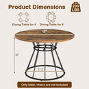 47 Inches Round Dining Table for 4 Farmhouse Kitchen Table with Wooden Tabletop