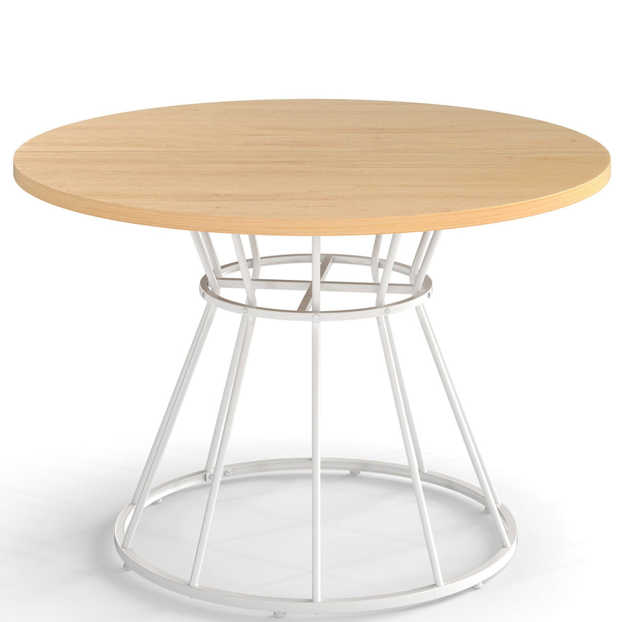 47 Inches Round Dining Table for 4 Farmhouse Kitchen Table with Wooden Tabletop