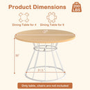47 Inches Round Dining Table for 4 Farmhouse Kitchen Table with Wooden Tabletop