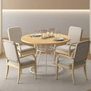 47 Inches Round Dining Table for 4 Farmhouse Kitchen Table with Wooden Tabletop