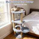 47 Inches Tall Cat Tower with Cat Nest and Scratching Posts-Gray