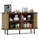 47 Inch Sideboard Buffet Cabinet with Adjustable Shelves for Kitchen Dining Room Living Room Entryway-Oak