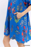 Umgee Floral Encyclopedia Print Mini Dress