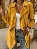 Womens Casual Long-sleeve Wool Cardigan Coat